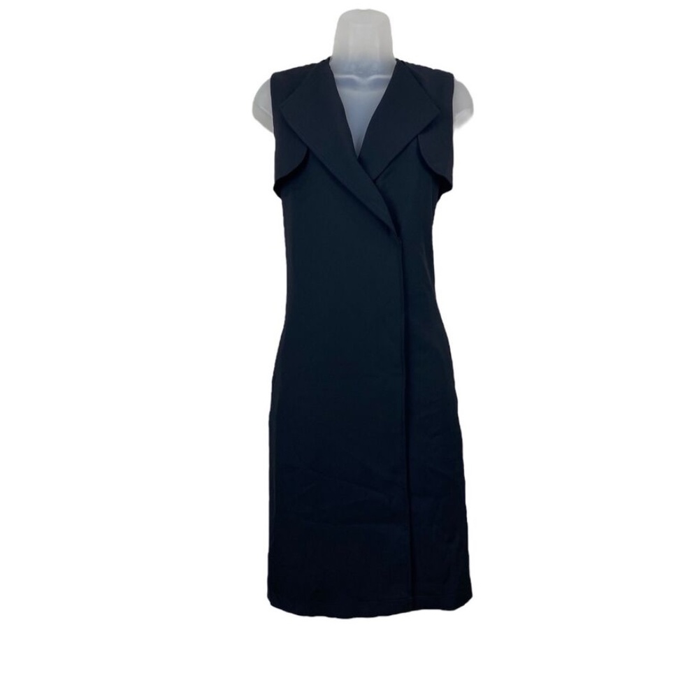 Guess Everly Sleeveless Button Trench Dress Sheath Black Medium Pockets